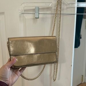 Banana Republic Gold Chain Strap Clutch